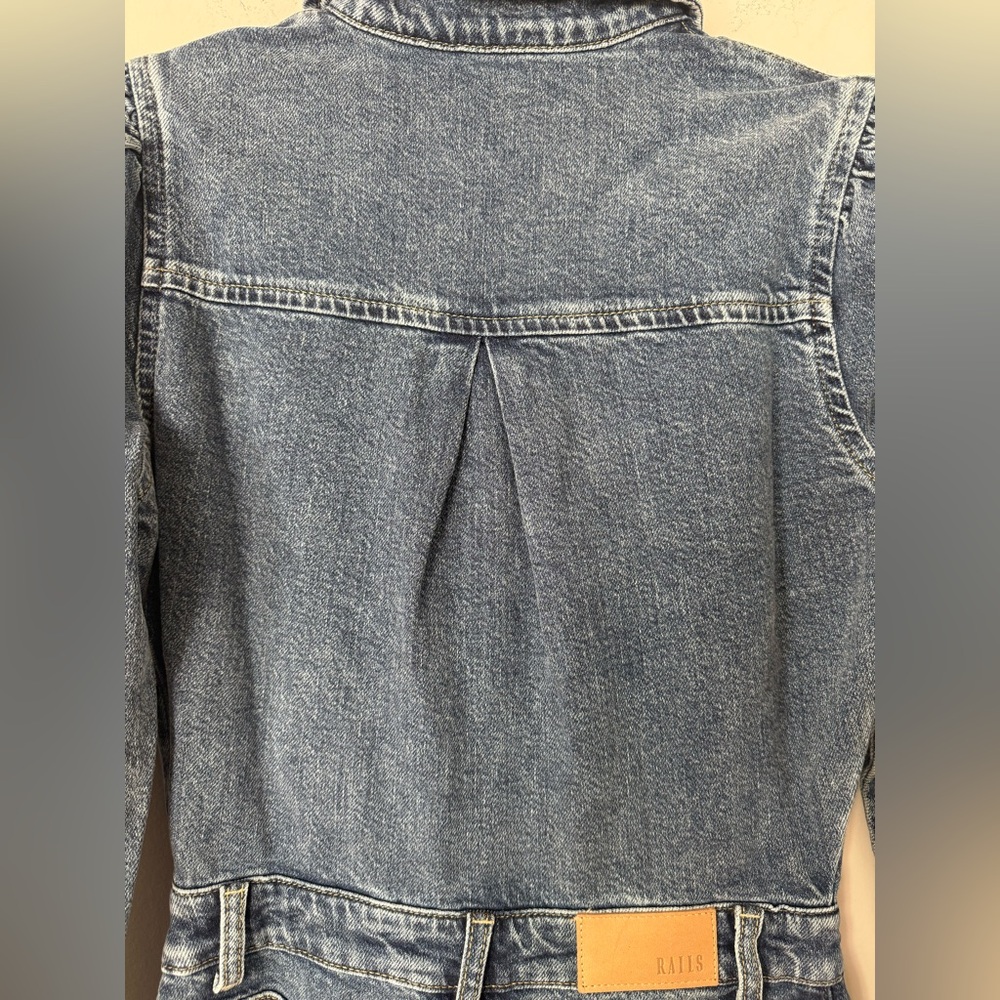 NWT Rails Beverly 100% Cotton Button Front Denim Long Sleeve Dress in West Coast - Picture 14 of 16
